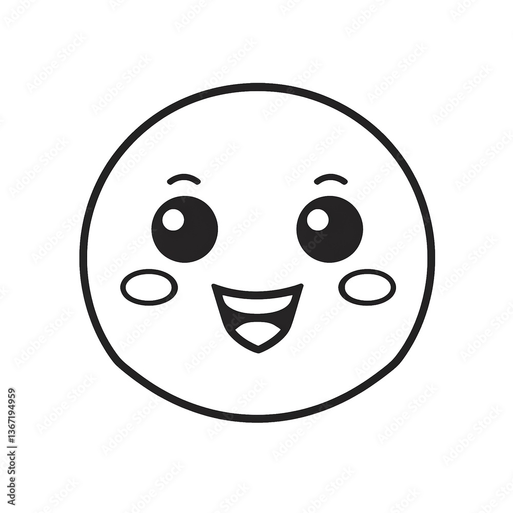 Linear emoji with happy face on transparent png background Linear emoji with happy face on transparent png background