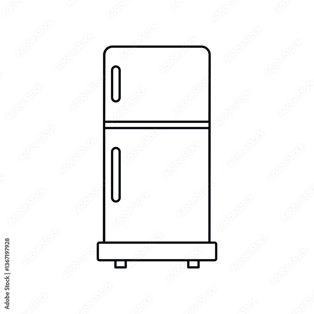 refrigerator lineal icon with white background vector stock illustration refrigerator lineal icon with white background vector stock illustration