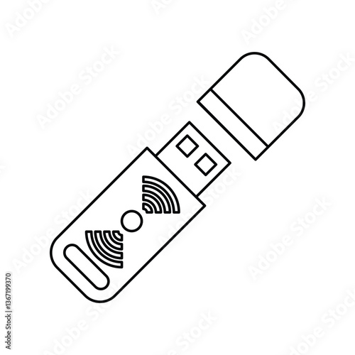 dongle lineal icon with white background vector stock illustration