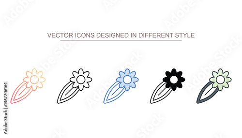 Hair Clip icon design with white background stock illustration