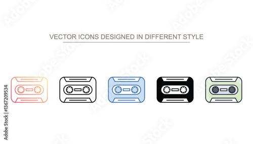 Cassette icon design with white background stock illustration