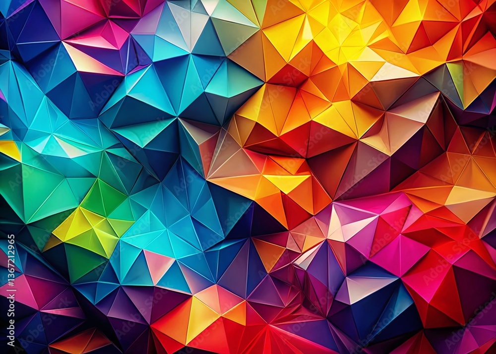 Fototapeta premium Abstract Colorful Faceted Texture Background - AI Generated Stock Photo