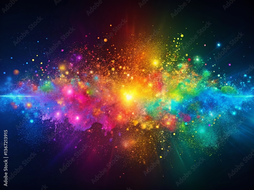 Naklejka premium Abstract Colorful Particle Banner Background Design - Vibrant Energy Stock Photo