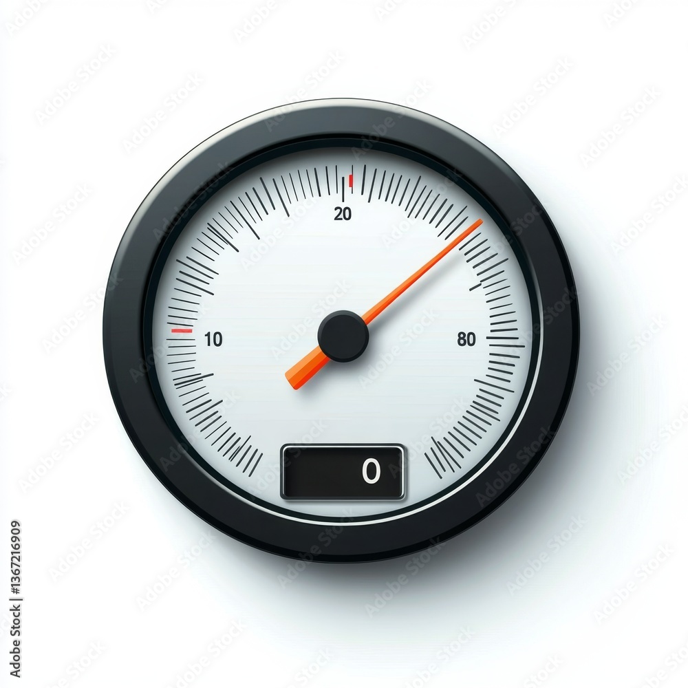 Vector illustration of a speedometer gauge Vector illustration of a speedometer gauge