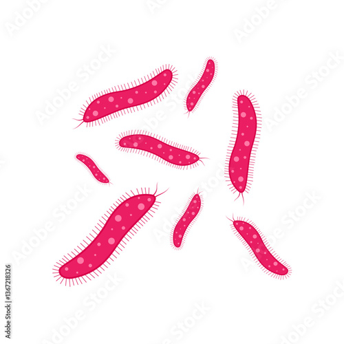 Viruses, germs and bacteria, microorganism types. Illness or disease microscopic cells and infection, microbes and antibodies. Dangerous pathogen, microbiology. Vector illustration