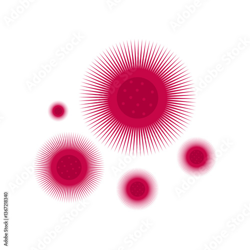 Viruses, germs and bacteria, microorganism types. Illness or disease microscopic cells and infection, microbes and antibodies. Dangerous pathogen, microbiology. Vector illustration