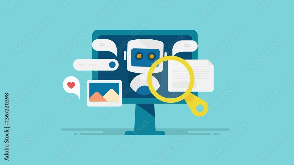 Agentic ai robot accomplish marketing task, content creation, send auto message to customer, chatbot service autonomous technology business concept.