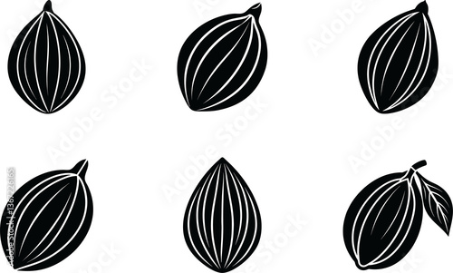 Almond silhouette vector