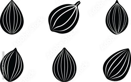 Almond silhouette vector
