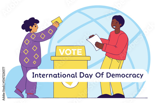 Hand Casting Ballot Into Vote Box - Election Voting Process with Checked Ballots and Paper Voting Forms