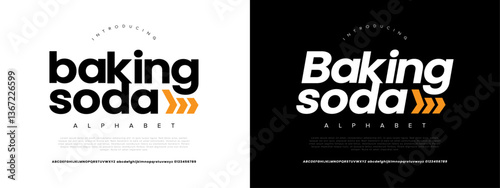 Bakingsoda Modern Bold Font. Sans Serif Font. Regular Italic Uppercase Lowercase Typography urban style alphabet fonts for fashion, sport, technology, digital, movie, logo design, vector illustration