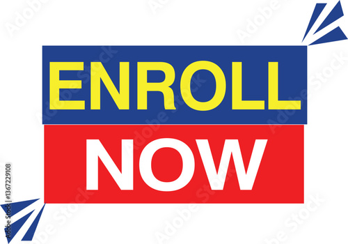 Enroll Now Badge text sign offer tag banner cash price sale register label