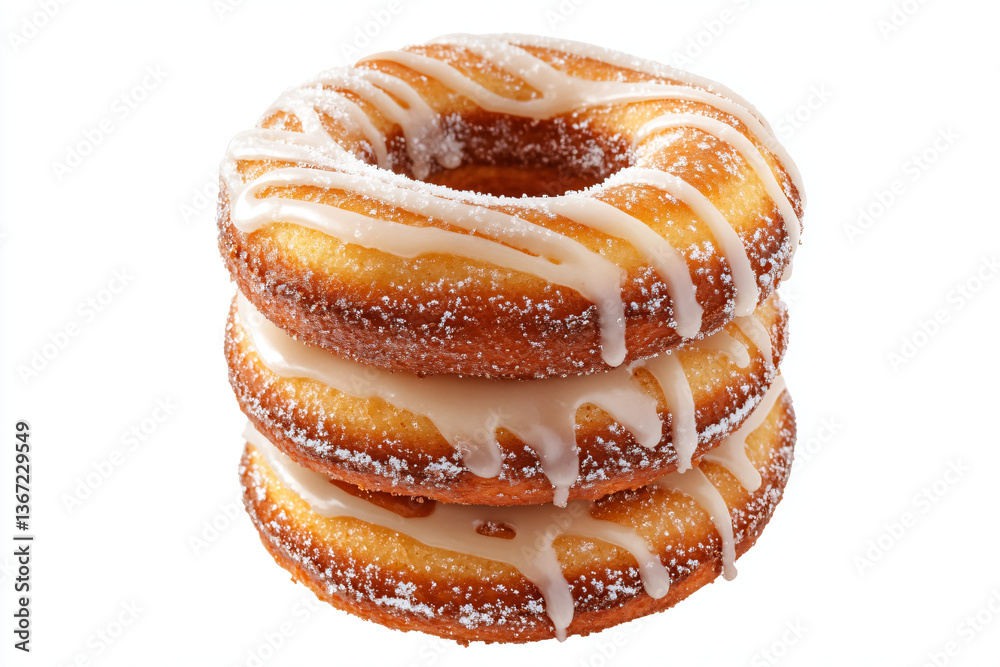 Fototapeta premium a stack of three donuts with icing on top