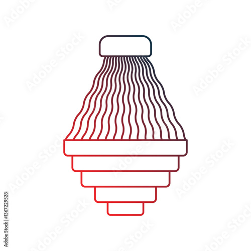 chandelier gradient outline icon with white background vector stock illustration