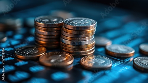 coins on a table