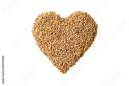 Sesame seeds heart shape healthy food nutrition love