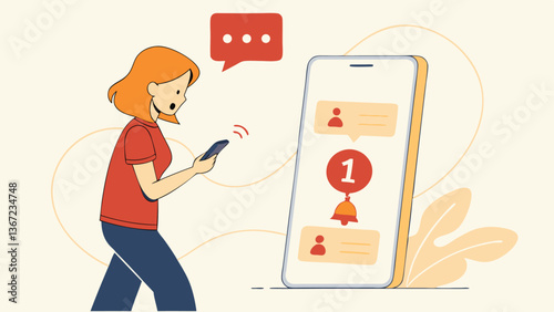 Receiving Mobile Notifications, Alerts, and Messages on Smartphone – Mobile Communication and Notification System Concept

