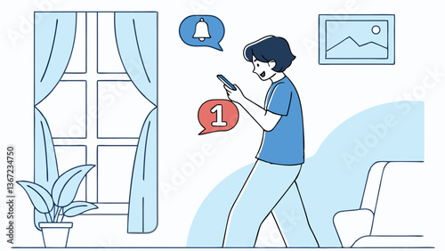 Receiving Mobile Notifications, Alerts, and Messages on Smartphone – Mobile Communication and Notification System Concept
