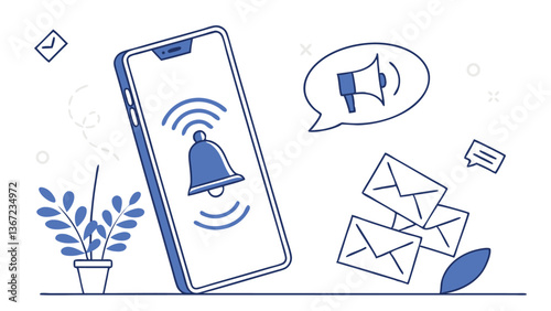 Receiving Mobile Notifications, Alerts, and Messages on Smartphone – Mobile Communication and Notification System Concept
