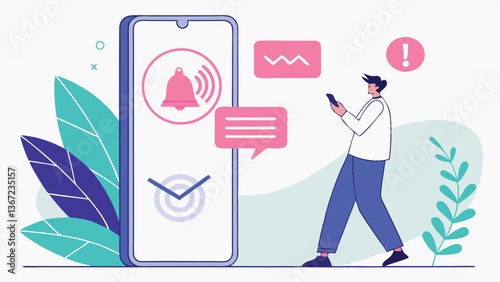 Receiving Mobile Notifications, Alerts, and Messages on Smartphone – Mobile Communication and Notification System Concept
