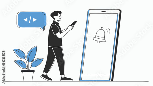 Receiving Mobile Notifications, Alerts, and Messages on Smartphone – Mobile Communication and Notification System Concept
