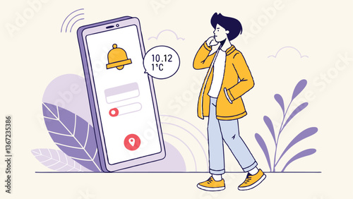 Receiving Mobile Notifications, Alerts, and Messages on Smartphone – Mobile Communication and Notification System Concept

