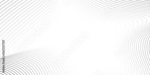 Monochrome gradient halftone dots background. Vector illustration. Abstract small grunge dots on white background. modern