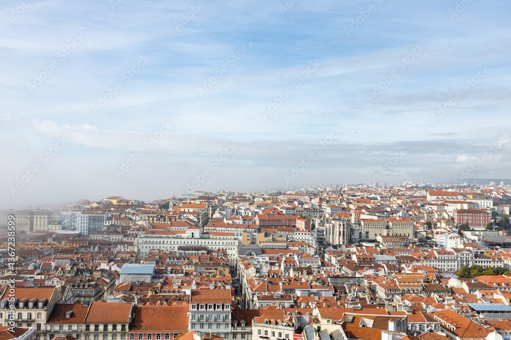 Panorama of Lisbon with rain clouds. Panorama of Lisbon with rain clouds.