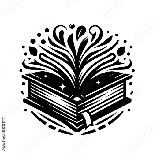 Illuminated Knowledge: A Black & White Book's Burst of Inspiration