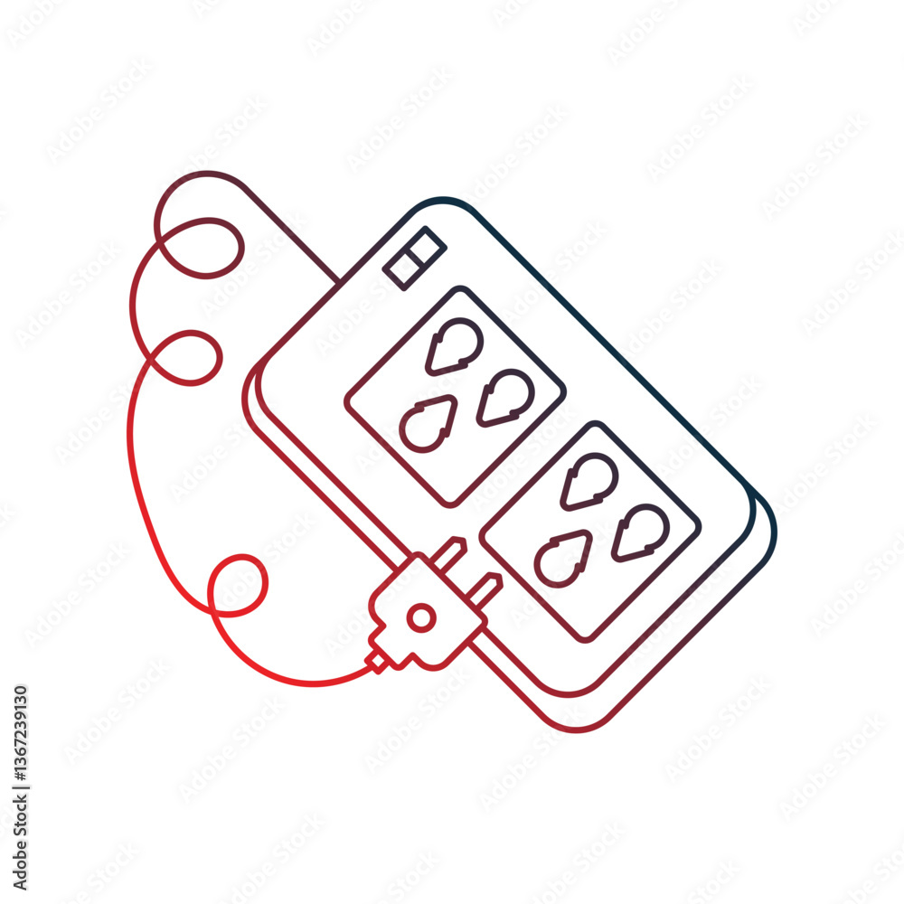 power strip gradient outline icon with white background vector stock illustration power strip gradient outline icon with white background vector stock illustration