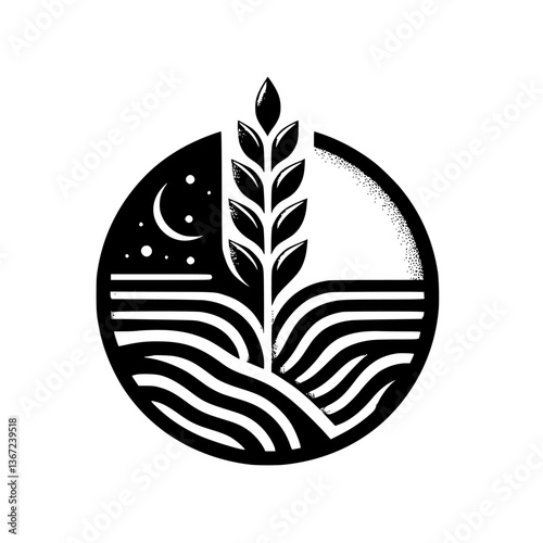 Day & Night Grain: A Minimalist Circle Design