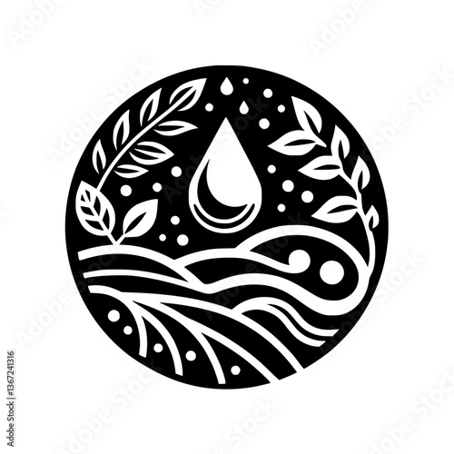 Circle of Life: Water, Plants, & Earth in Minimalist Design