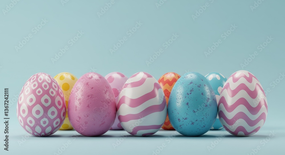 Pastel Easter Eggs Row Pastel Easter Eggs Row