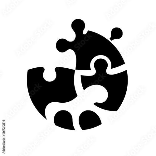 Interlocked: Abstract Puzzle Pieces in Contrasting Black & White
