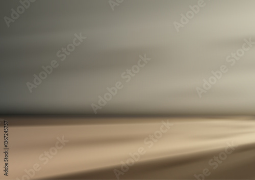light brown floor surface merging into hazy gray backdrop minimalist room abstract space
