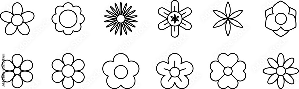 Flower icon. Flower icons set isolated on white background. Flower bouquet icon, bouquet icon, botanical icon, simple flower icon, flower line icon. Flowers elements collection. Floral icons set. Flower icon. Flower icons set isolated on white background. Flower bouquet icon, bouquet icon, botanical icon, simple flower icon, flower line icon. Flowers elements collection. Floral icons set.