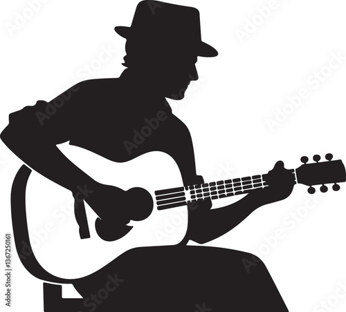 guitar player silhouette