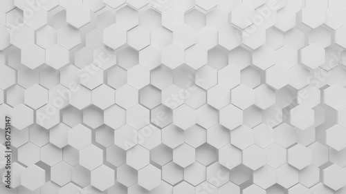 white hexagon geometric background loop animation