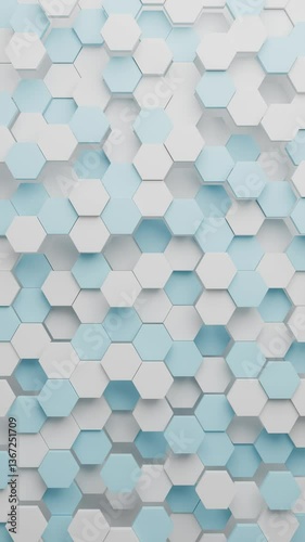 vertical hexagon geometric background loop animation