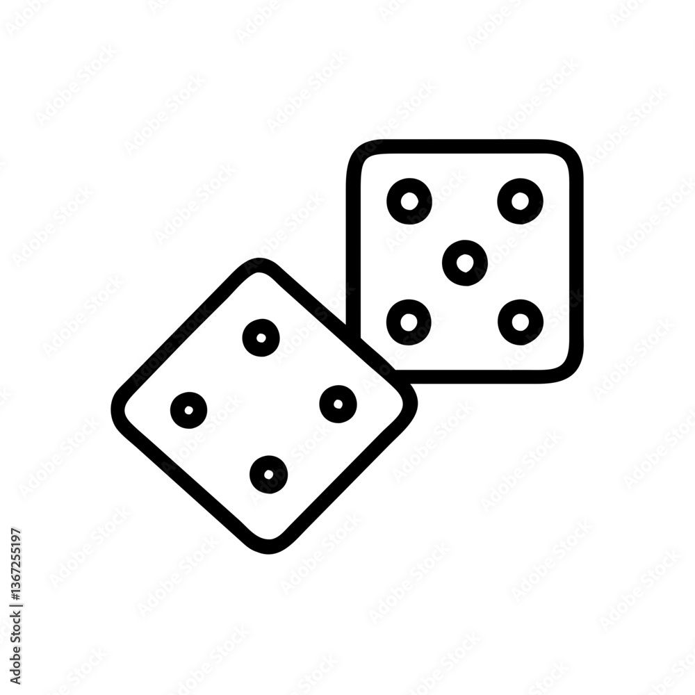 Dice Icon Illustrating Luck and Games in Minimalist Style Dice Icon Illustrating Luck and Games in Minimalist Style