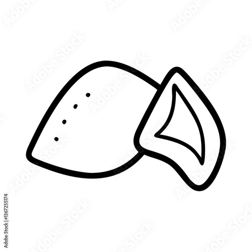 Fortune cookie icon illustration in simple line art design  