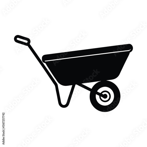 wheelbarrow isolated on white background