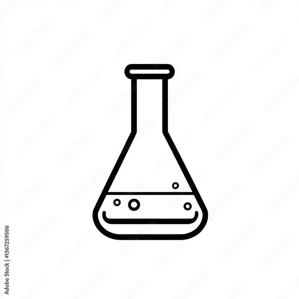 Simple Line Art Flask Filled with Liquid Simple Line Art Flask Filled with Liquid