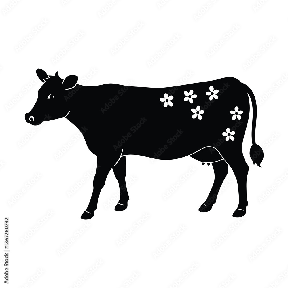 silhouette of a cow silhouette of a cow