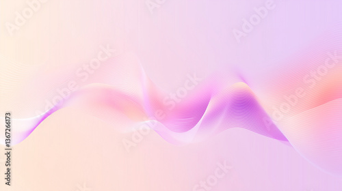 Soft pink and purple stylized audio wave on light pastel background