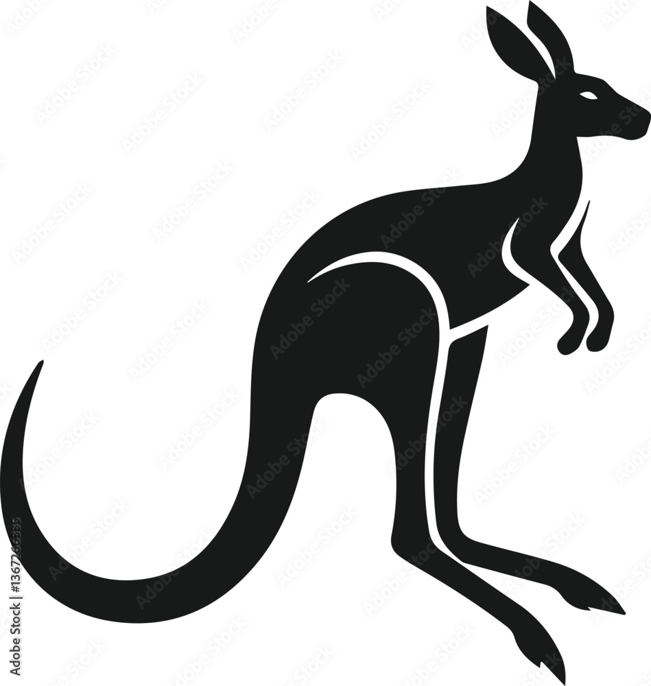 Fototapeta premium kangaroo vector animal silhouette