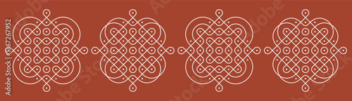 set of Indian traditional folk art vector illustration. home decor patterns. 