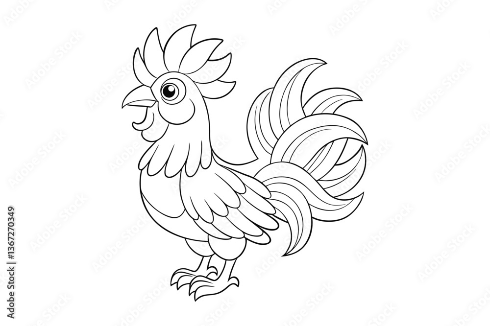 Fototapeta premium Chicken Coloring Book for Kids & Adults – Relaxing Farmyard Illustrations