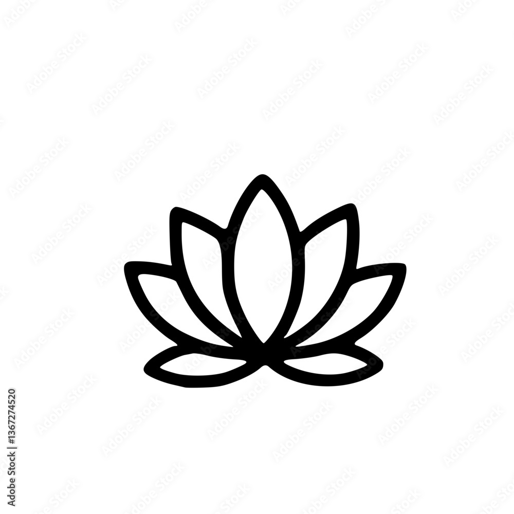 Fototapeta premium Lotus Flower Icon Outline