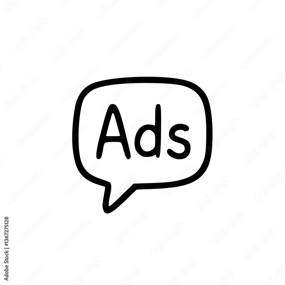 Advertisement Speech Bubble Doodle Advertisement Speech Bubble Doodle